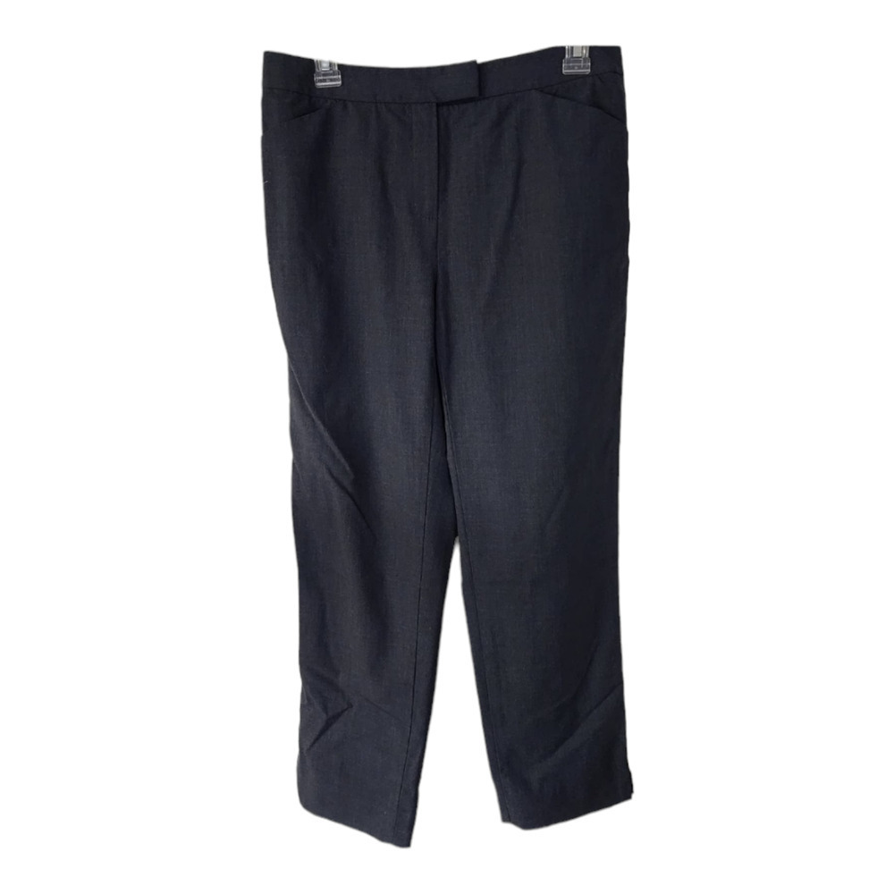 Lafayette 148 New York Charcoal Wool Gabardine Tapered Pants size 6